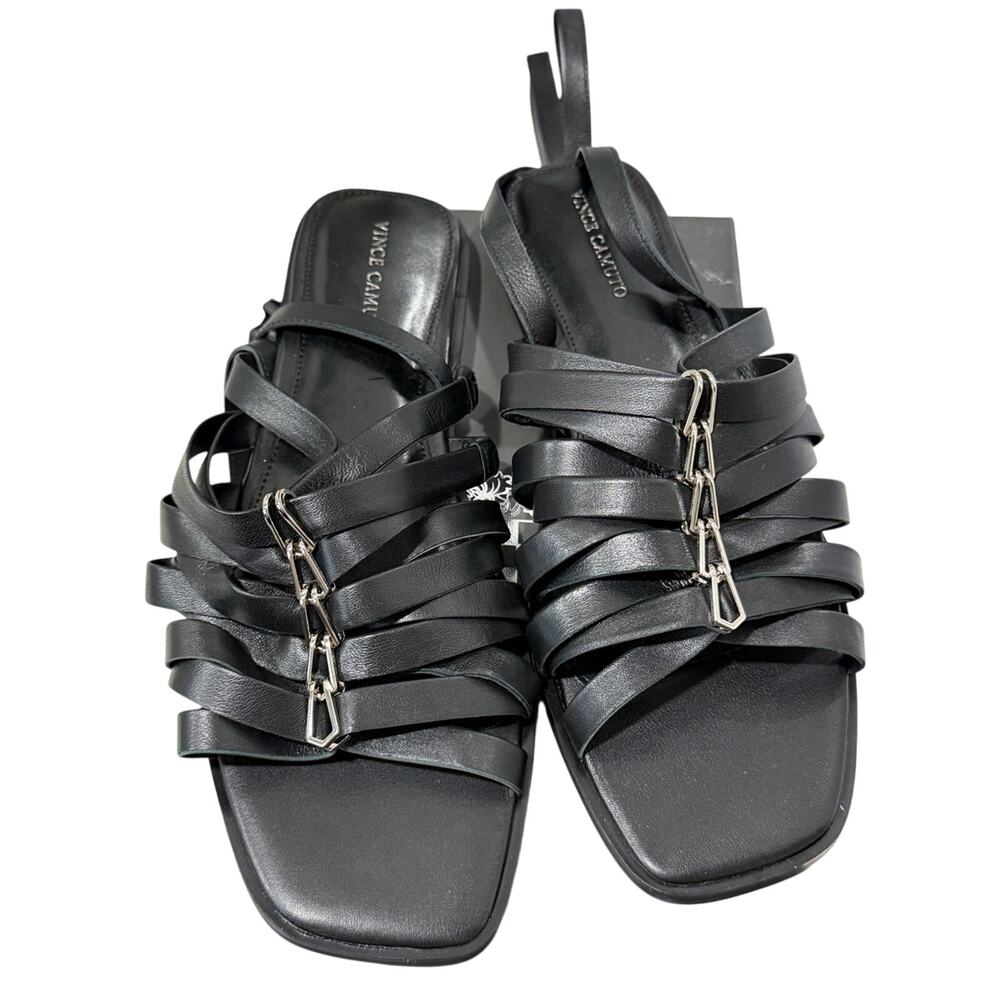Vince Camuto Levelinn Lace up Gladiator Blk Sandals | 9.5